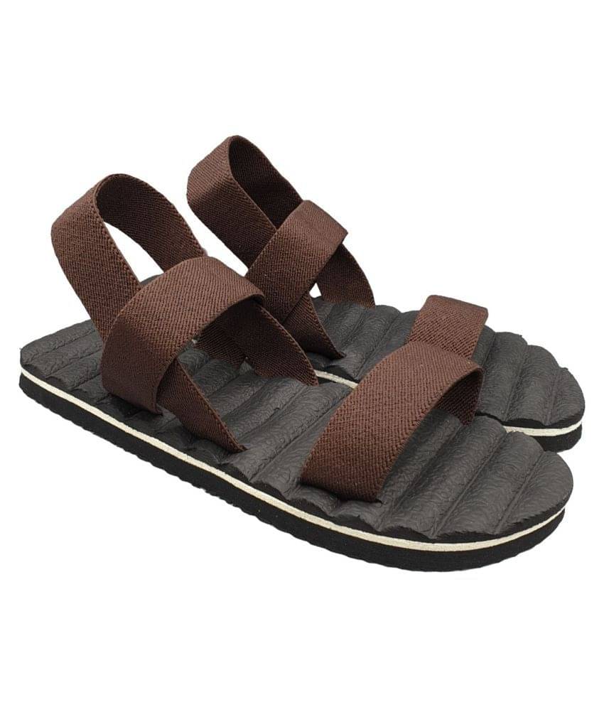     			Pampy Angel Brown Canvas Sandals