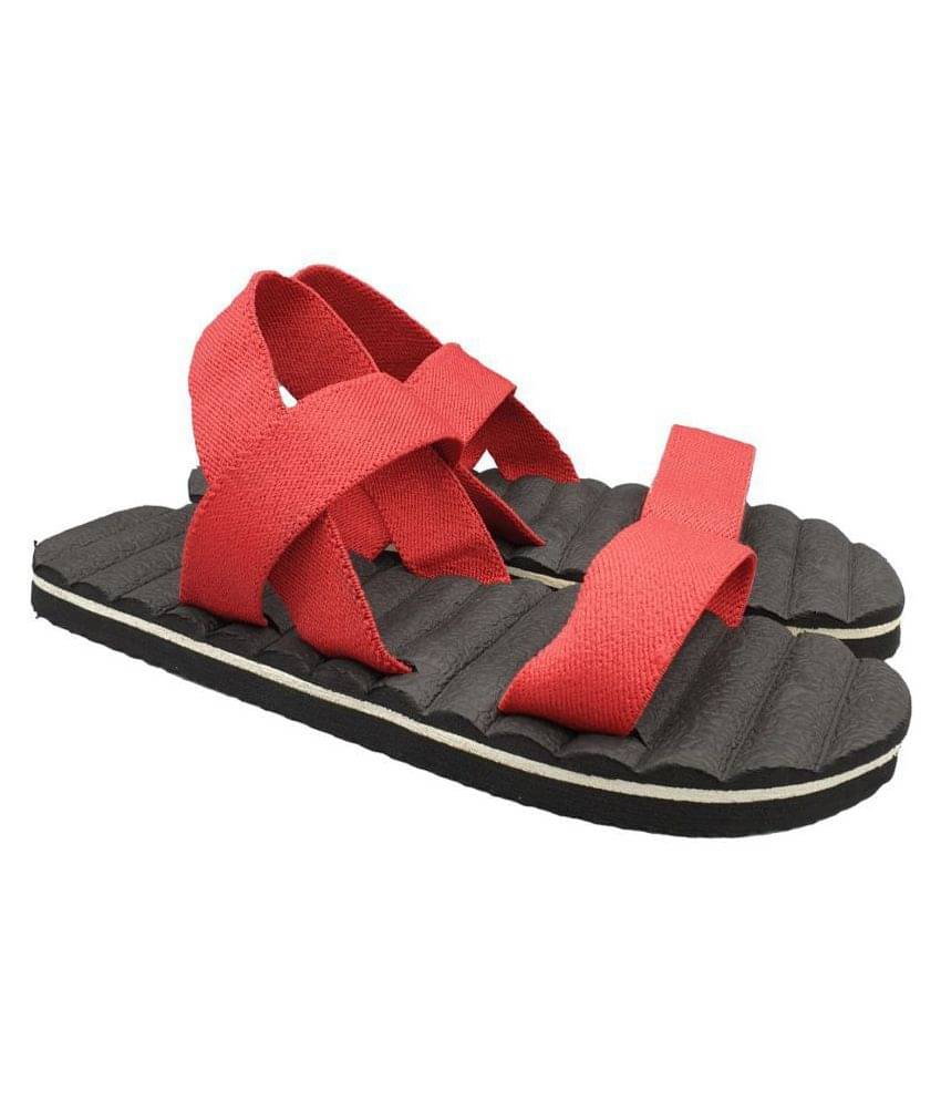     			Pampy Angel Red Canvas Sandals