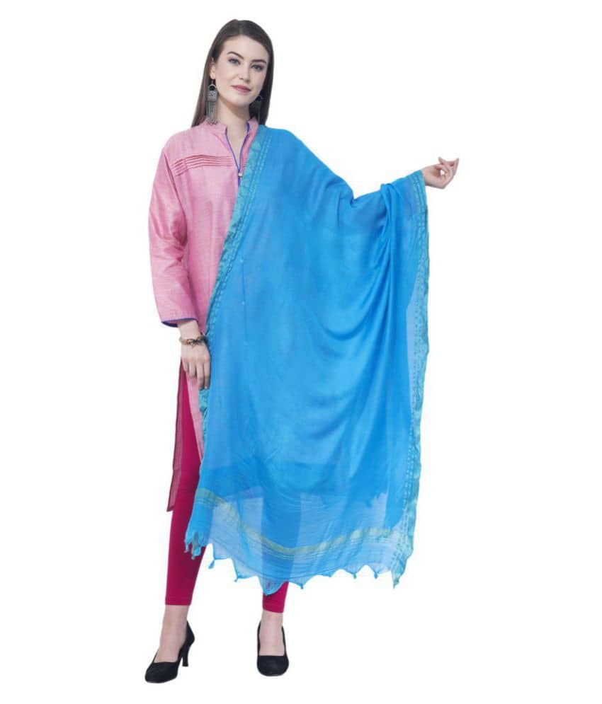 A R Silk Blue Cotton Dupatta - Dupattas & Shawls | Buy online on ZillyBuy