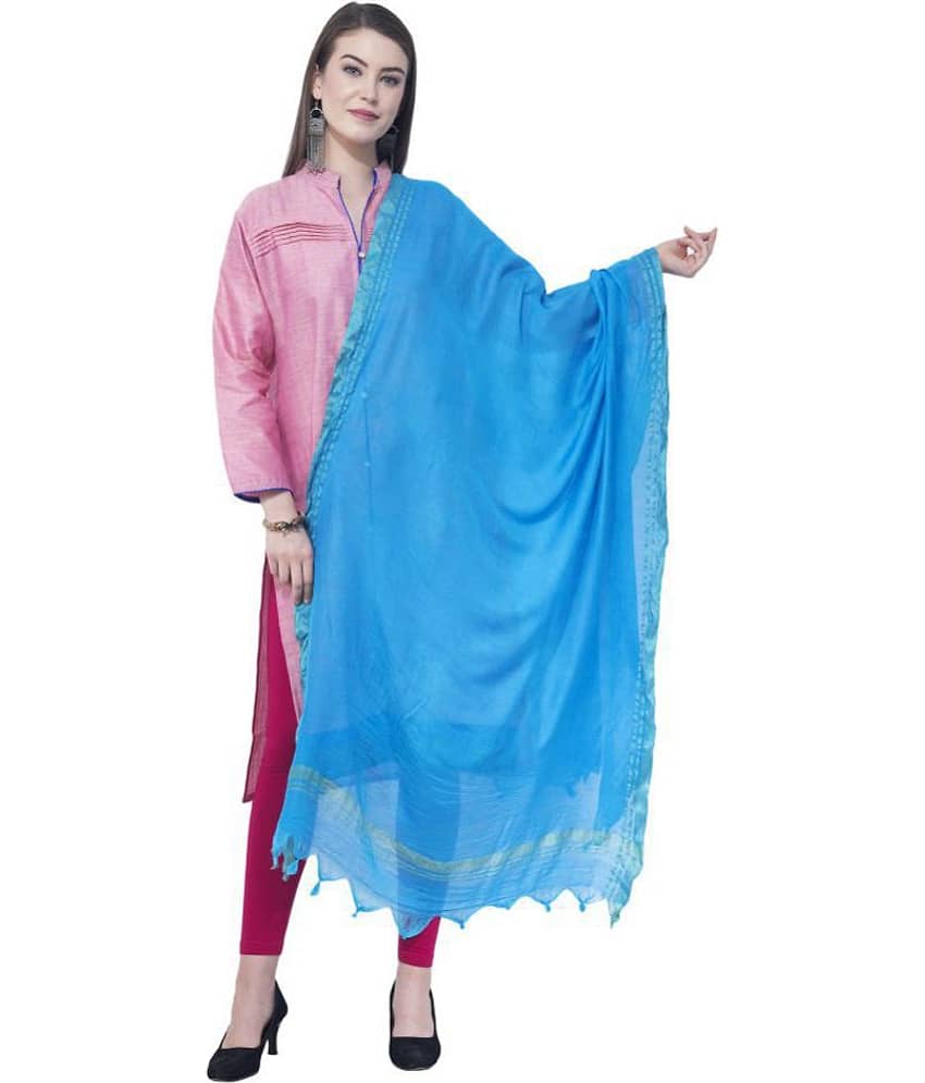 A R Silk Blue Cotton Dupatta - Dupattas & Shawls | Buy online on ZillyBuy