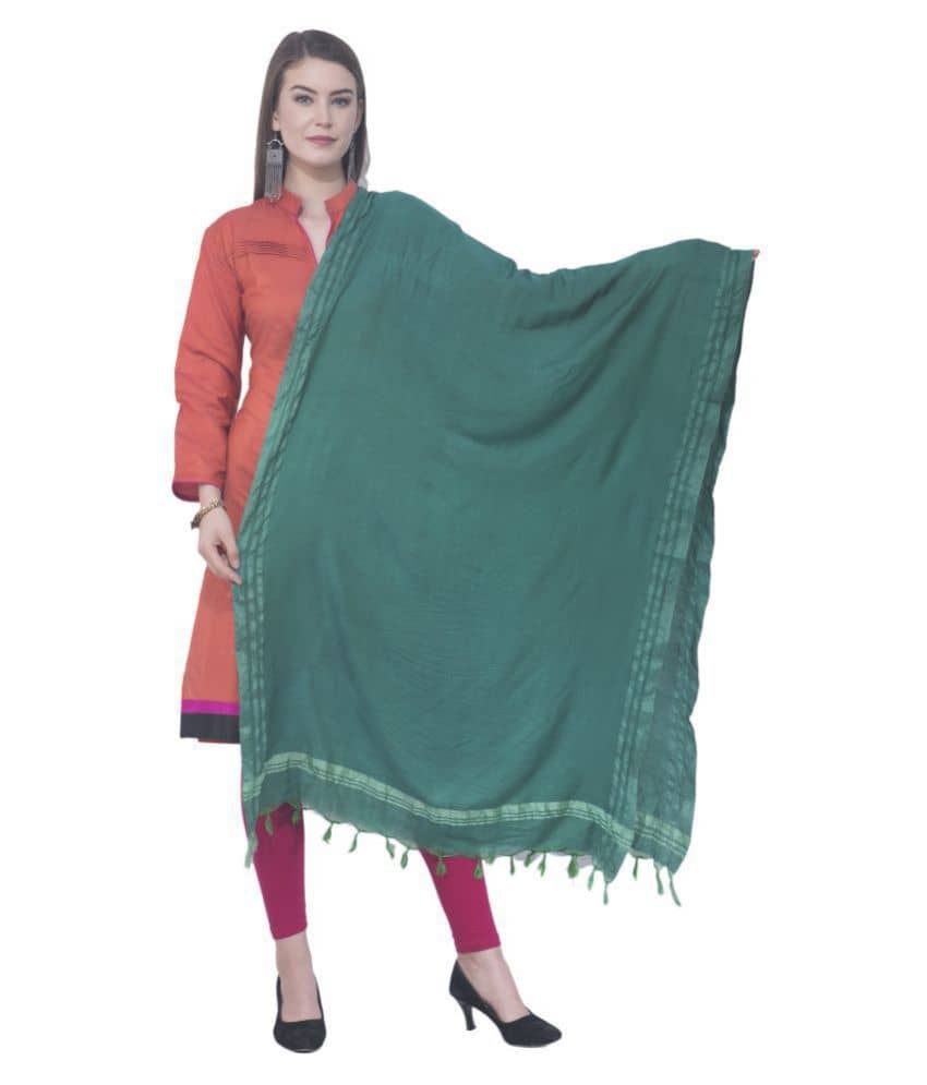 A R Silk Green Cotton Dupatta - Dupattas & Shawls | Buy online on ZillyBuy