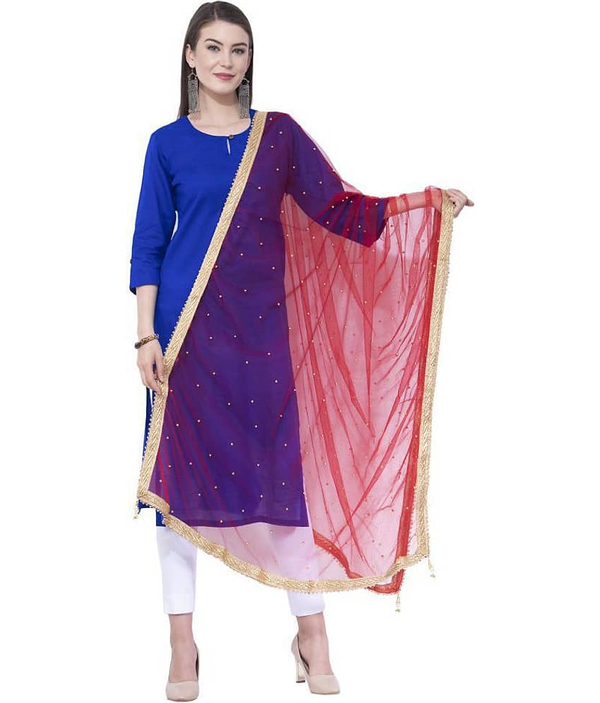 A R Silk Red Net Dupatta - Dupattas & Shawls | Buy online on ZillyBuy