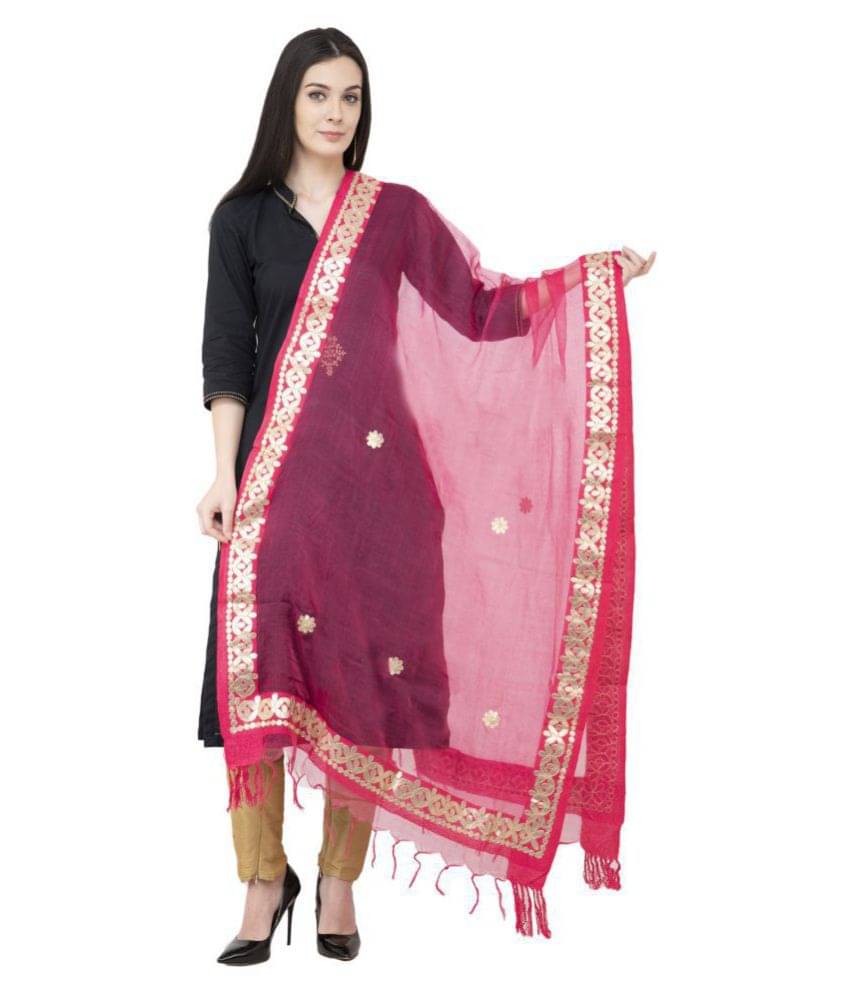 A R Silk Red Silk Blends Hand Embroidered Dupatta A R Silk Red Silk Blends Hand Embroidered Dupatta