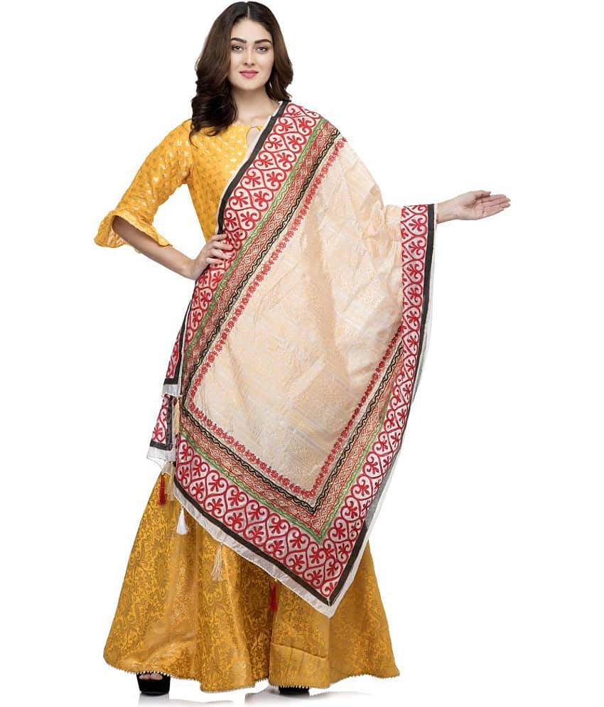 A R Silk White Silk Self Dupatta - Dupattas & Shawls | Buy online on ZillyBuy