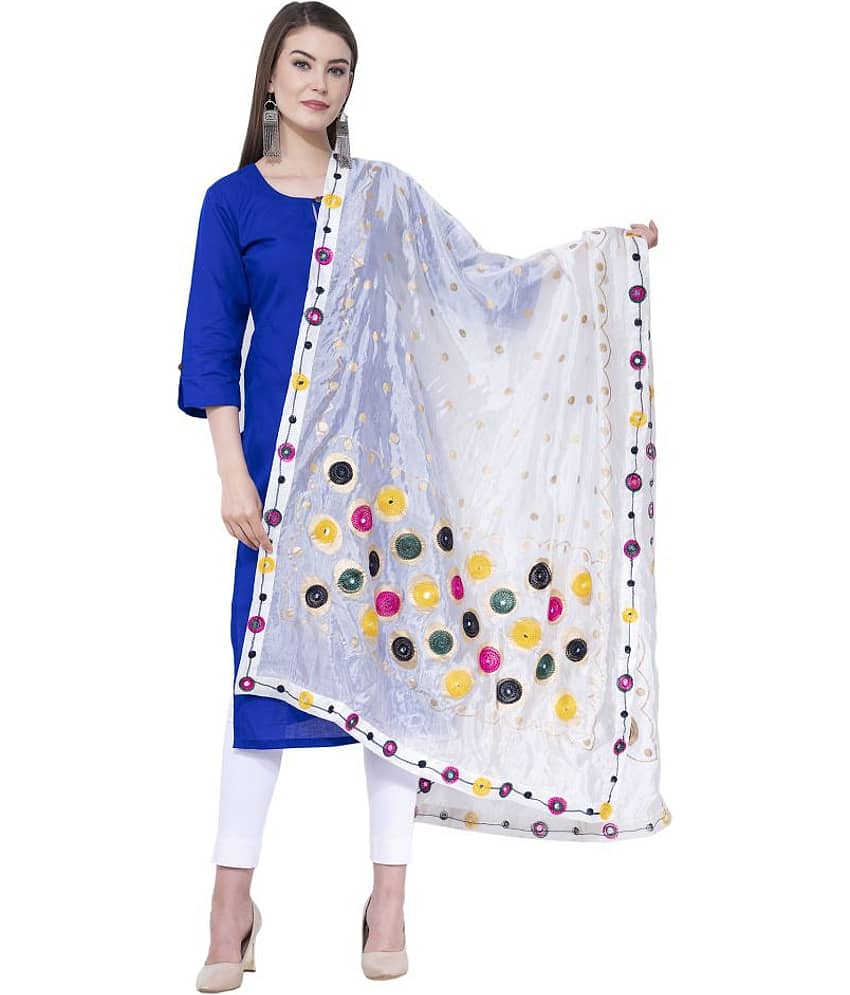 A R Silk White Silk Dupatta - Dupattas & Shawls | Buy online on ZillyBuy