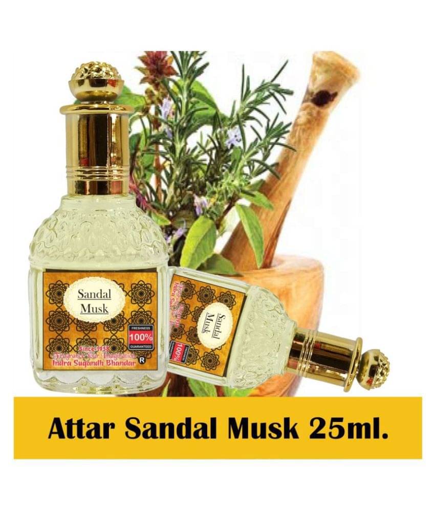 INDRA SUGANDH BHANDAR - Chandan Musk Best Combination Of Chandan and Kasturi Attar For Men & Women 25ml Pack Of 1 INDRA SUGANDH BHANDAR - Chandan Musk Best Combination Of Chandan and Kasturi Attar For Men & Women 25ml Pack Of 1
