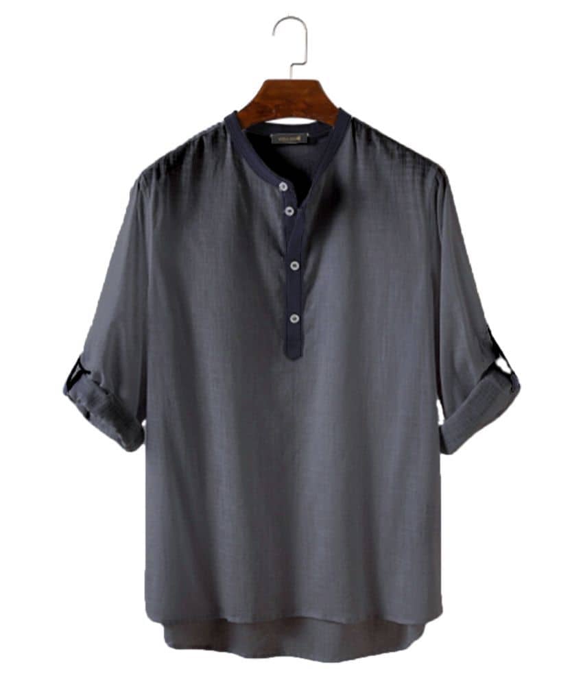 Vida Loca Grey Linen Kurta Single - Kurtas & Kurta Sets | Buy online on ZillyBuy