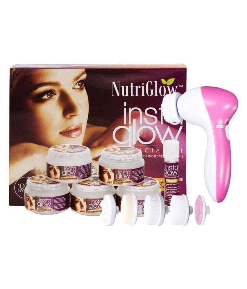 Nutriglow Instaglow Facial Kit (260gm) and 5 in 1 Rotating Face Massager Facial Kit g Pack of 2 Nutriglow Instaglow Facial Kit (260gm) and 5 in 1 Rotating Face Massager Facial Kit g Pack of 2