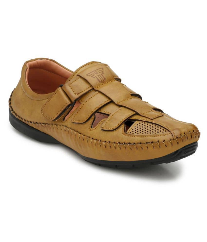 Fashion Victim Beige Faux Leather Sandals