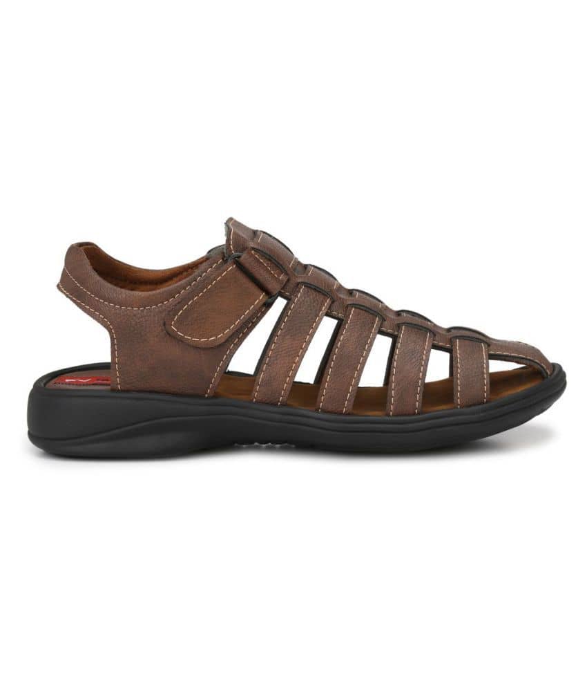 Fashion Victim Brown Synthetic Leather Sandals