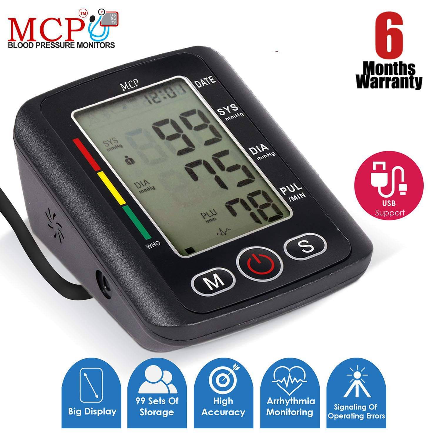 Mcp BP112 with USB Port MCP Digital BP Monitor with USB Charging Port Mcp BP112 with USB Port MCP Digital BP Monitor with USB Charging Port