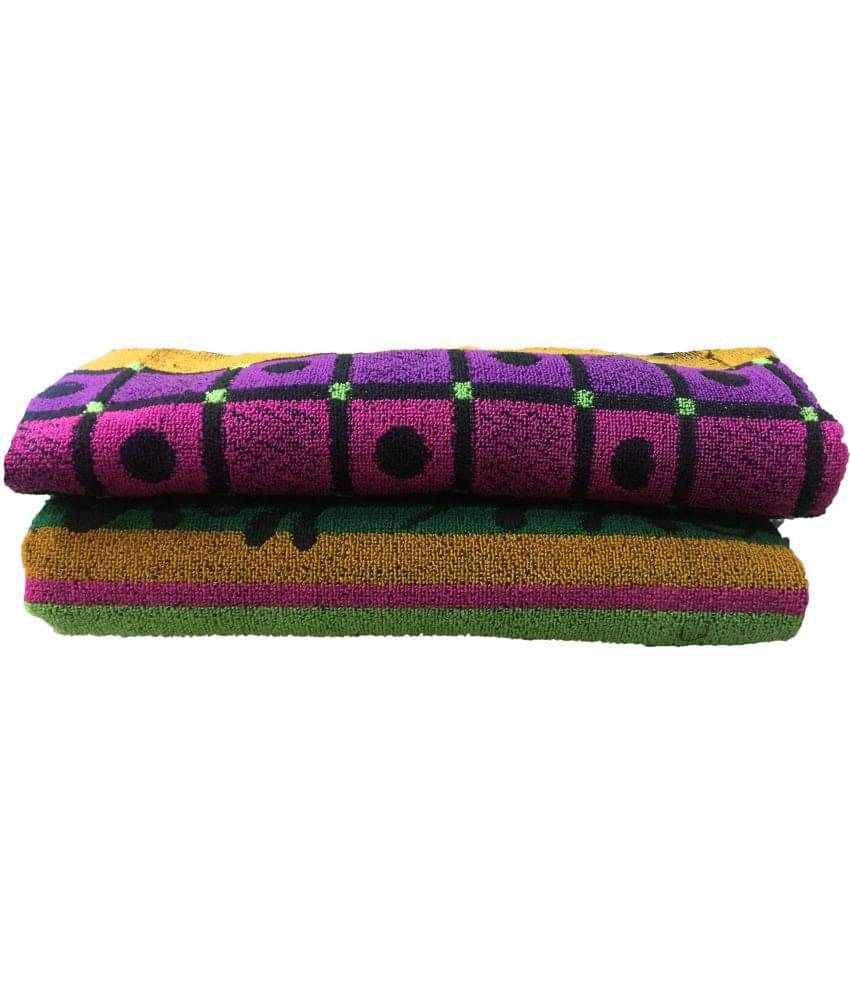     			Varun Set of 2 Cotton Bath Towel Black