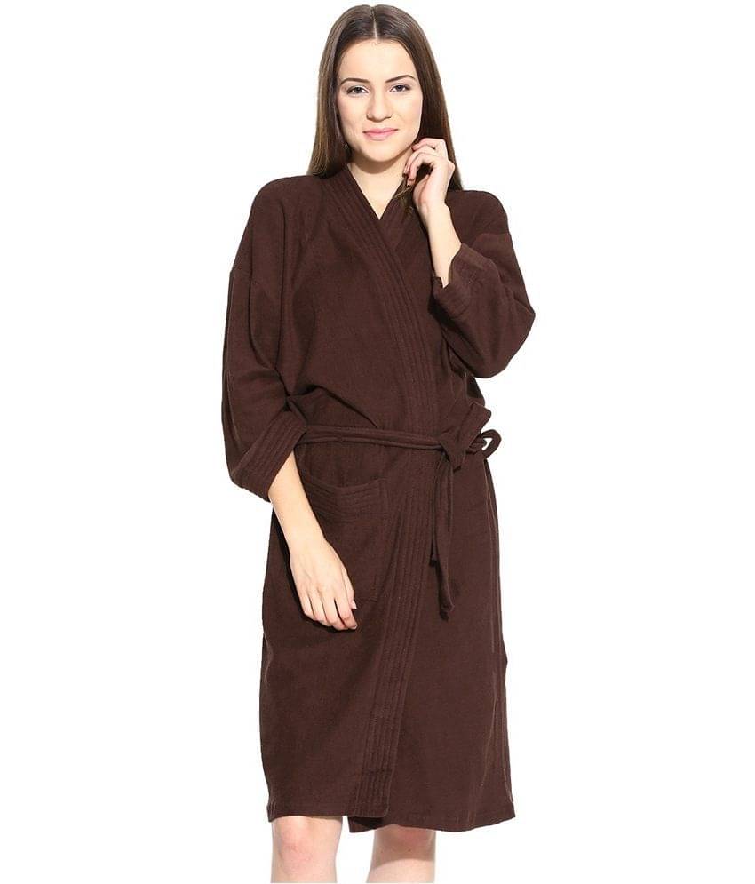     			superior Single Free Size Bathrobe Brown