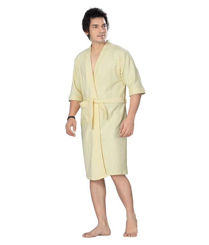     			superior Single Free Size Bathrobe Yellow
