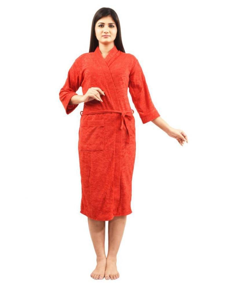     			superior Single Free Size Bathrobe Red