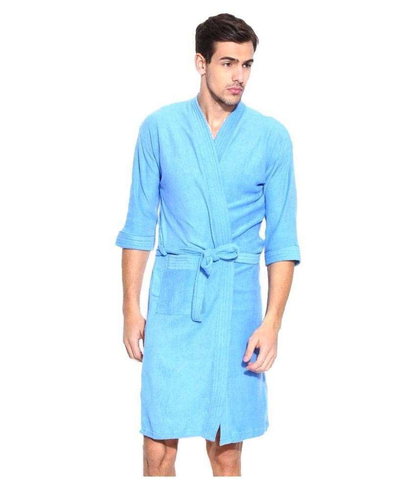     			superior Single Free Size Bathrobe Blue