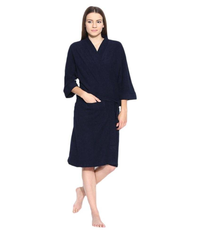     			superior Single Free Size Bathrobe Blue
