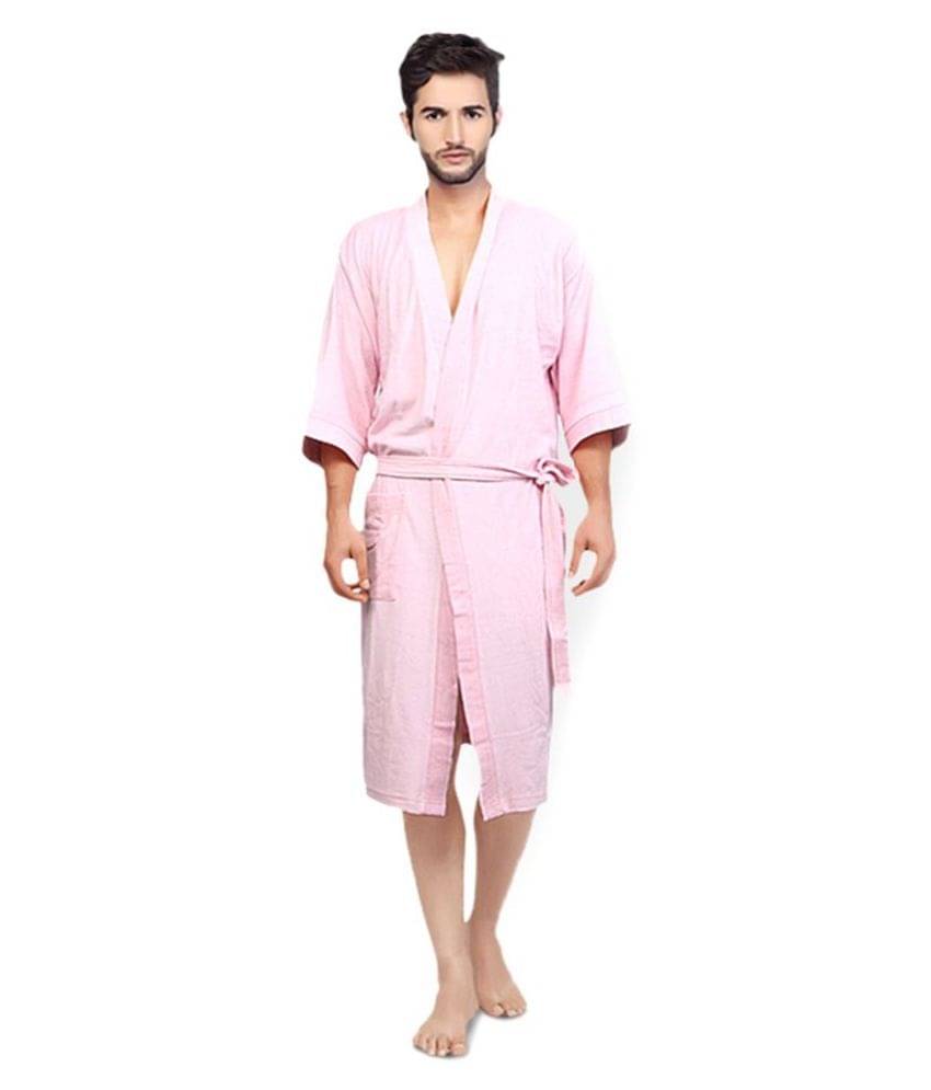     			superior Single Free Size Bathrobe Pink