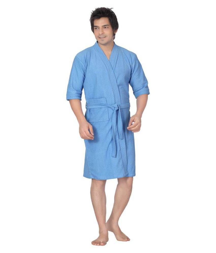     			superior Single Free Size Bathrobe Blue