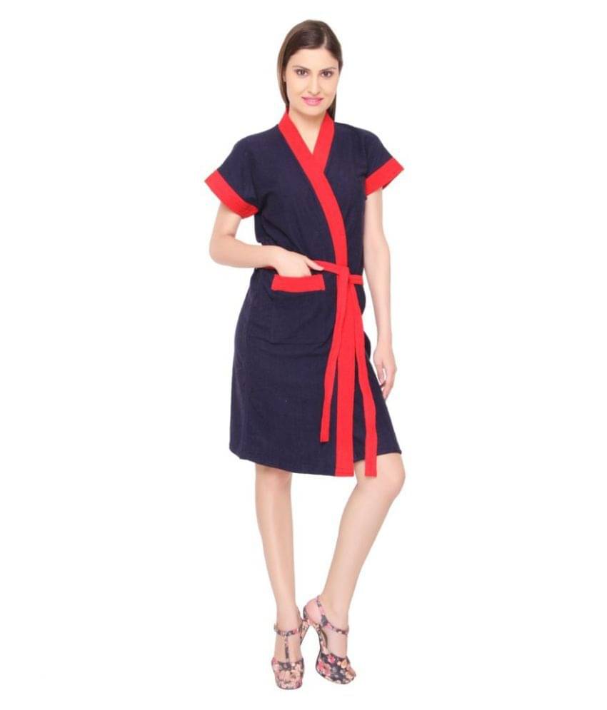     			superior Single Free Size Bathrobe Blue