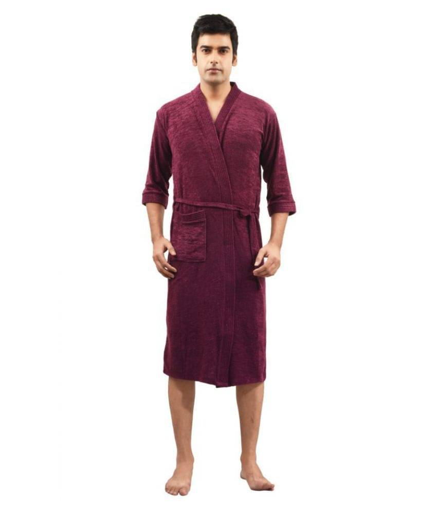     			superior Single Free Size Bathrobe Red