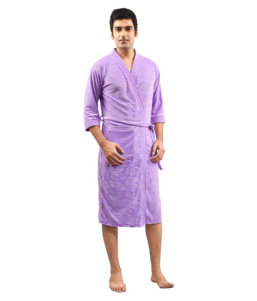     			superior Single Free Size Bathrobe Lavender