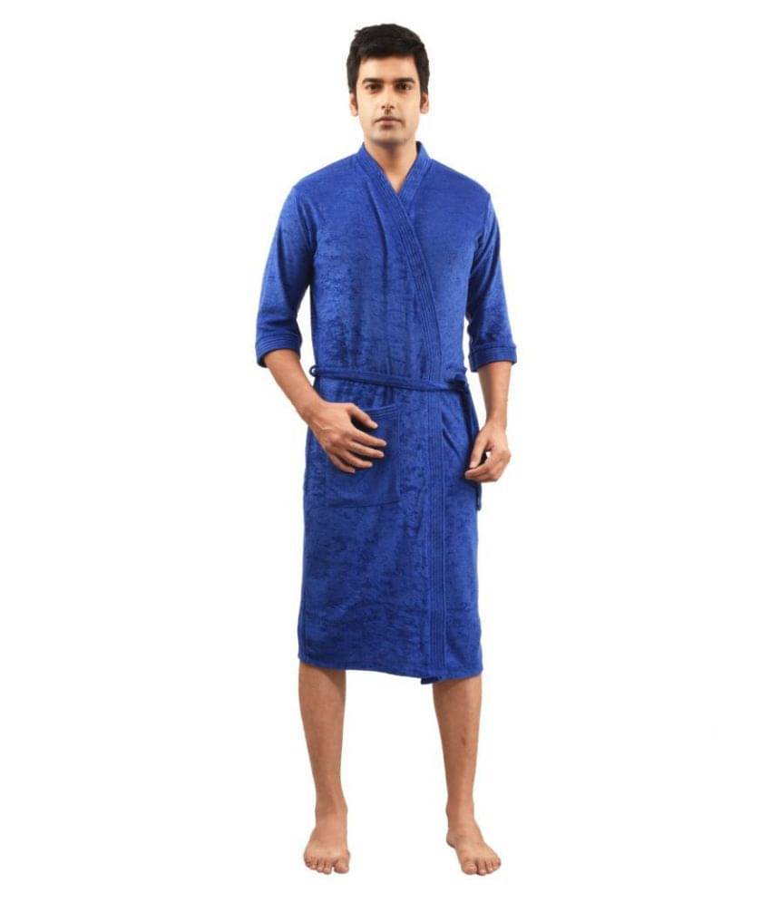     			superior Single Free Size Bathrobe Blue