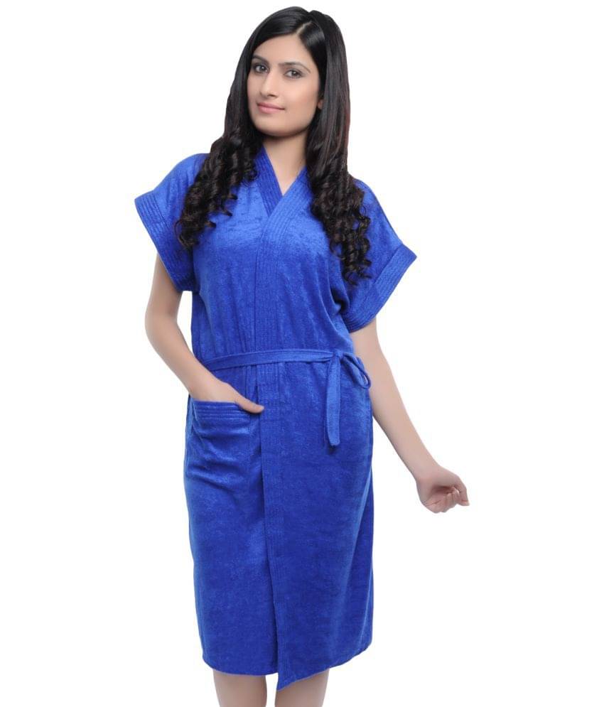     			superior Single Free Size Bathrobe Blue
