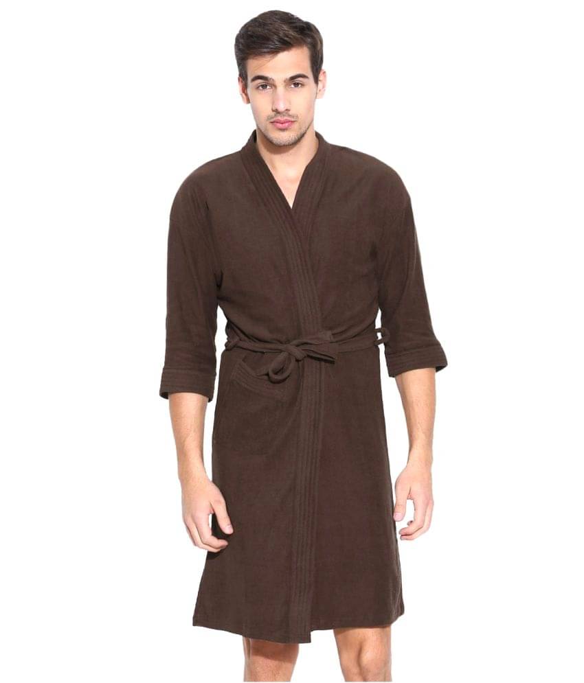     			superior Single Free Size Bathrobe Brown