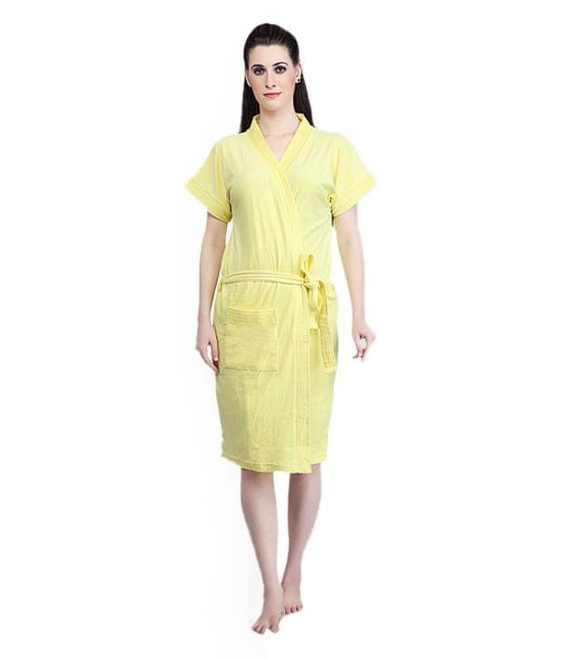     			superior Cotton Yellow Bathrobes