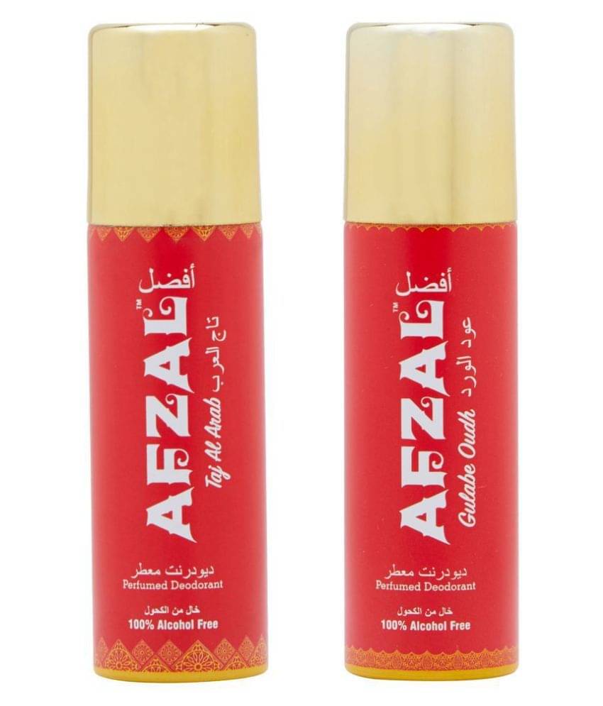 AFZAL Afzal No-Alcohol Gulabe Oudh Deodorant Deodorant Spray for Unisex 100 ml ( Pack of 2 ) AFZAL Afzal No-Alcohol Gulabe Oudh Deodorant Deodorant Spray for Unisex 100 ml ( Pack of 2 )