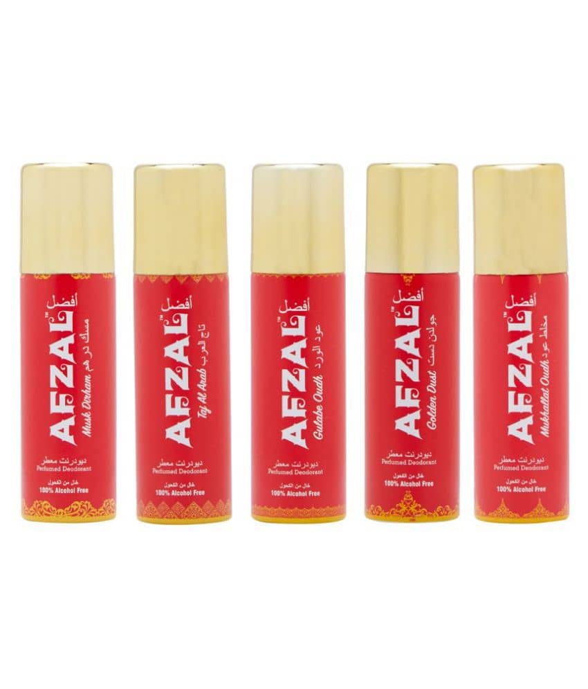 AFZAL Pack of 5 Unisex Daily use Deodorant Spray 50 mL Pack of 5