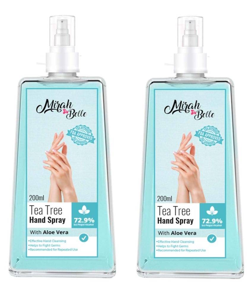     			Mirah Belle - Tea Tree Hand Rub Sanitizer Spray 200 mL (Pack of 2)