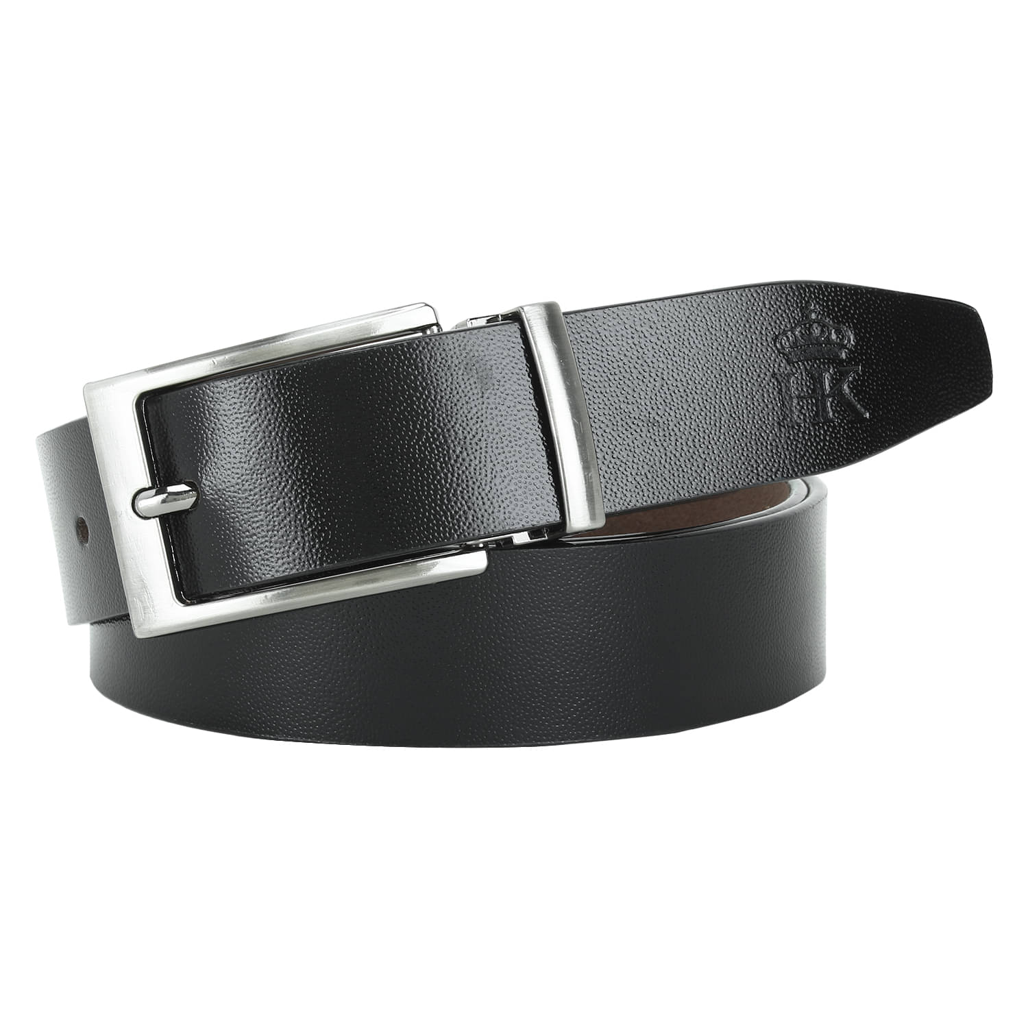     			RUNSI INTERNATIONAL Black Leather Casual Belt