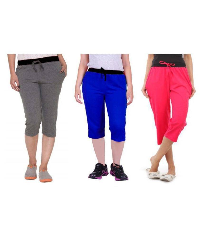     			FeelBlue Cotton Bermuda - Multi Color