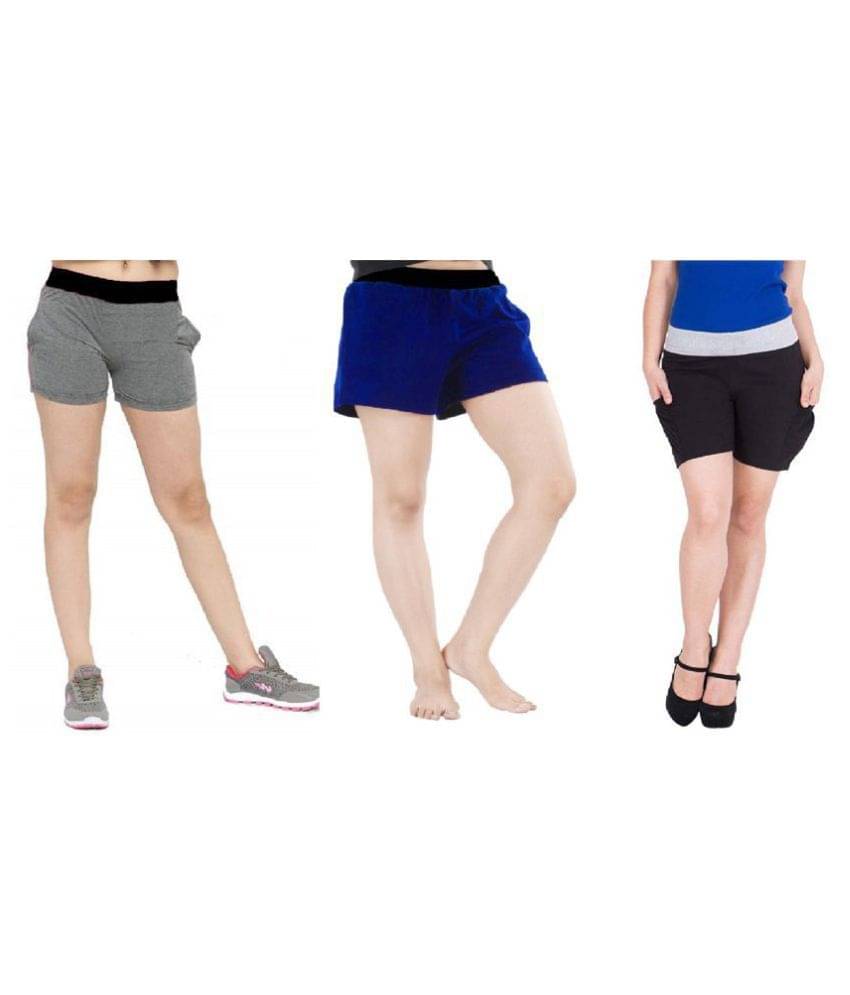     			FeelBlue Cotton Hot Pants - Multi Color