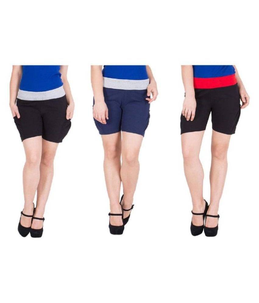     			FeelBlue Cotton Hot Pants - Multi Color