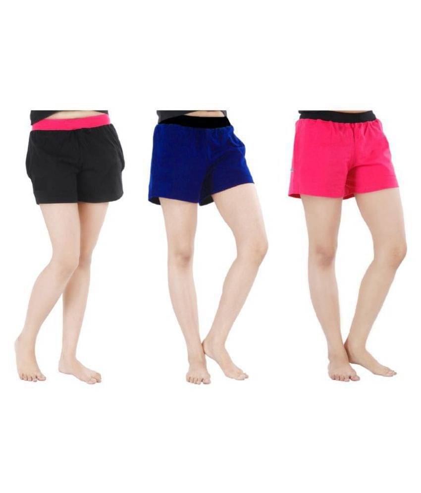     			FeelBlue Cotton Hot Pants - Multi Color