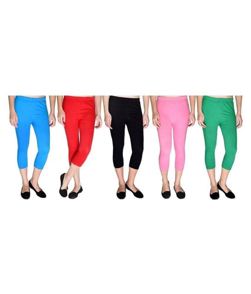     			FeelBlue Cotton Lycra Cut-Offs - Multi Color