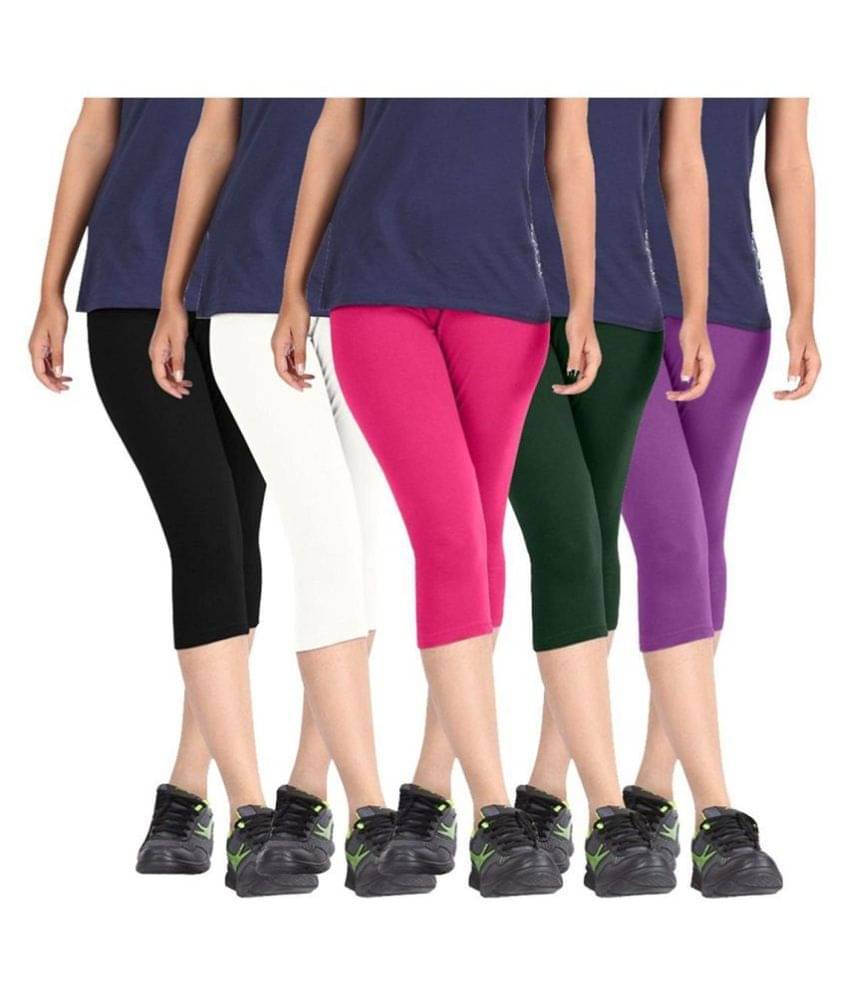     			FeelBlue Cotton Lycra Cut-Offs - Multi Color