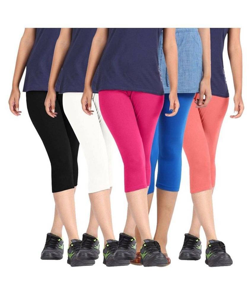     			FeelBlue Cotton Lycra Cut-Offs - Multi Color