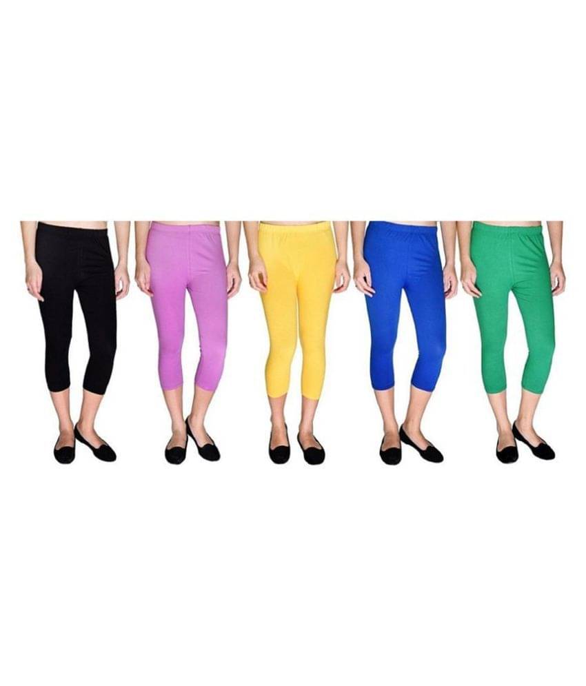    			FeelBlue Cotton Lycra Cut-Offs - Multi Color