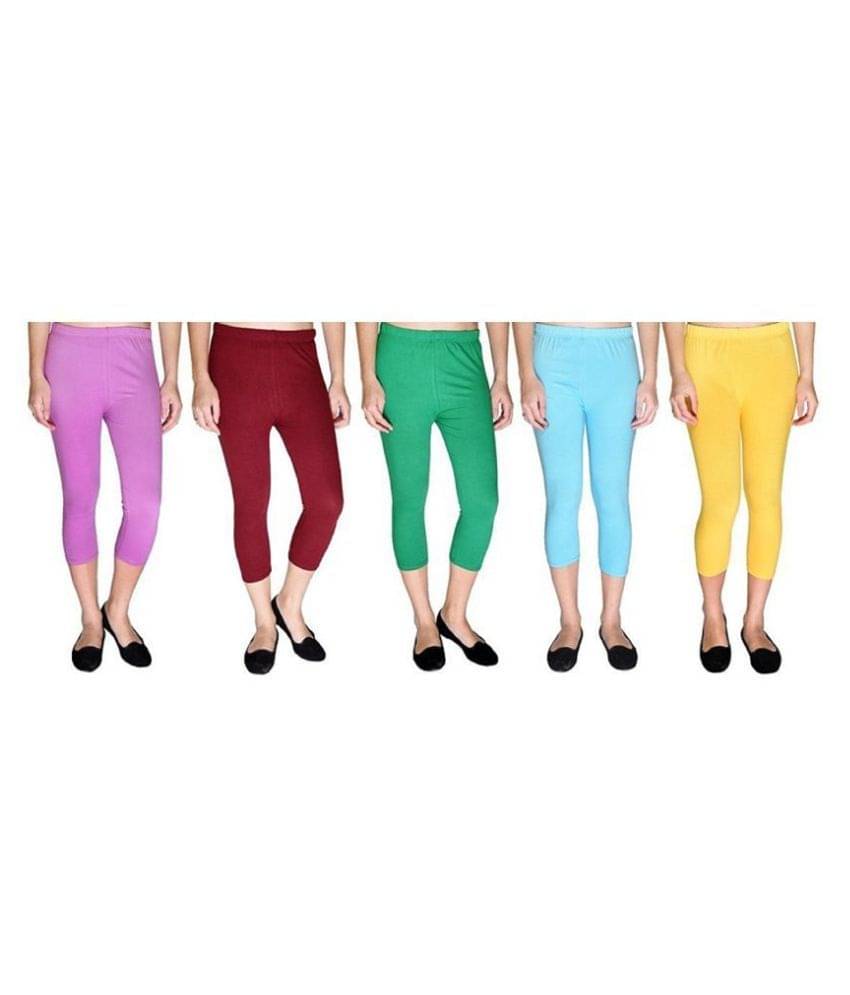     			FeelBlue Cotton Lycra Cut-Offs - Multi Color