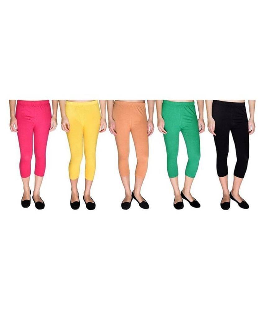     			FeelBlue Cotton Lycra Cut-Offs - Multi Color