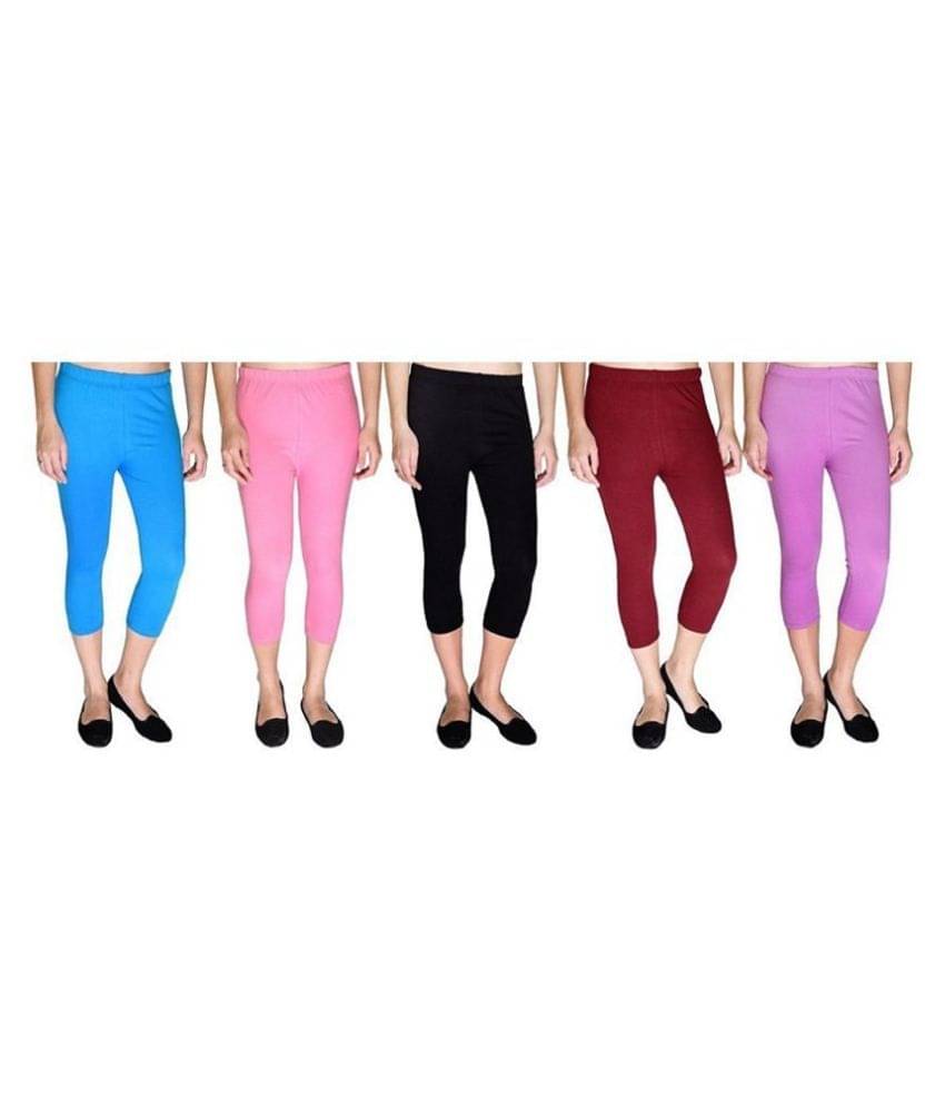     			FeelBlue Cotton Lycra Cut-Offs - Multi Color