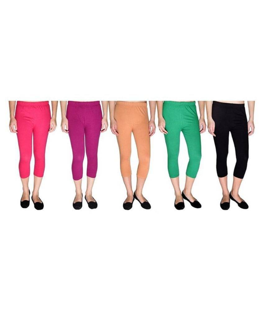     			FeelBlue Cotton Lycra Cut-Offs - Multi Color
