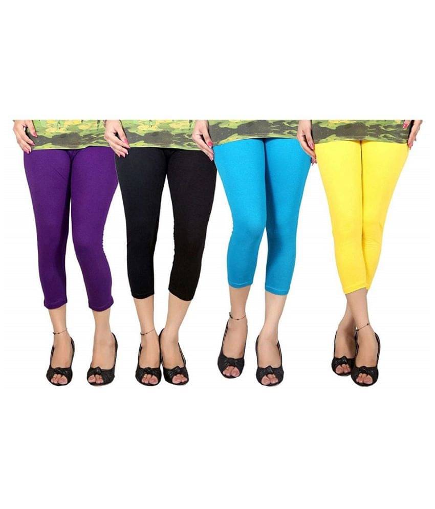     			FeelBlue Cotton Lycra Cut-Offs - Multi Color