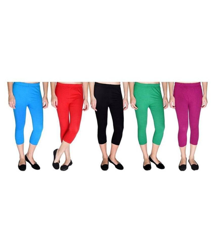     			FeelBlue Cotton Lycra Cut-Offs - Multi Color