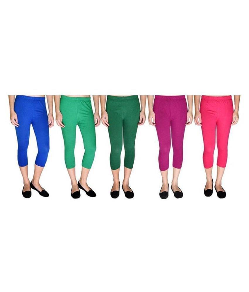     			FeelBlue Cotton Lycra Cut-Offs - Multi Color