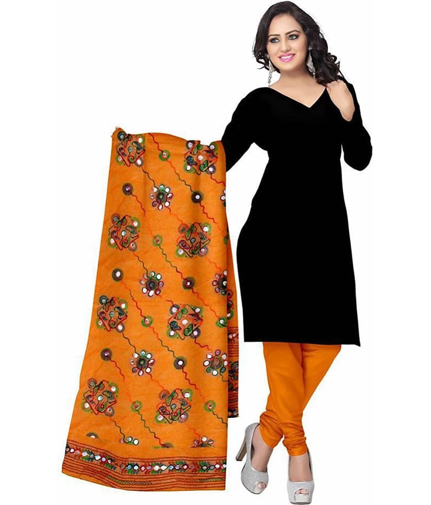 Indian Handicraft Orange Cotton Dupatta - Dupattas & Shawls | Buy online on ZillyBuy